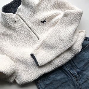 Pink size small Sherpa half zip pullover